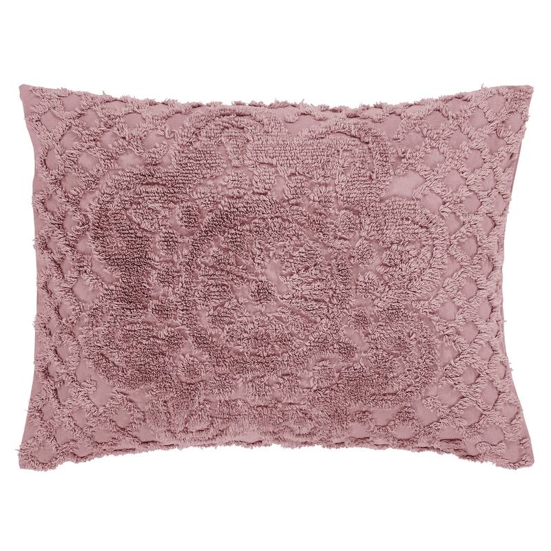 King Wedding Ring Tufted Chenille Bedspread - Blue