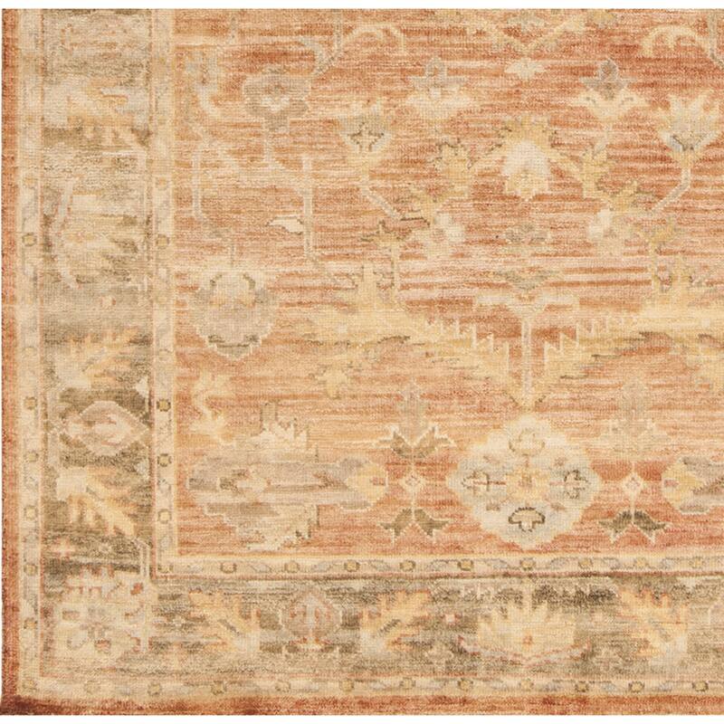 Orange Hand-knotted Wool Area Rug - 8' Round