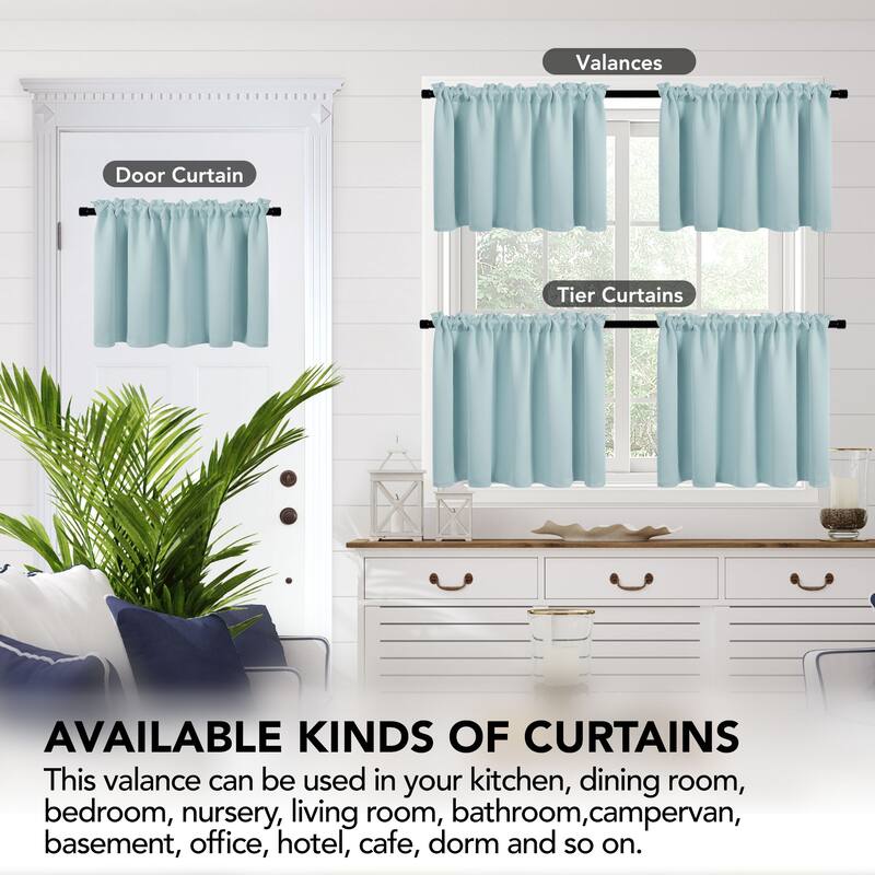 Deconovo Cafe Curtains Rod Pocket Window Short Drapes Tier Pair