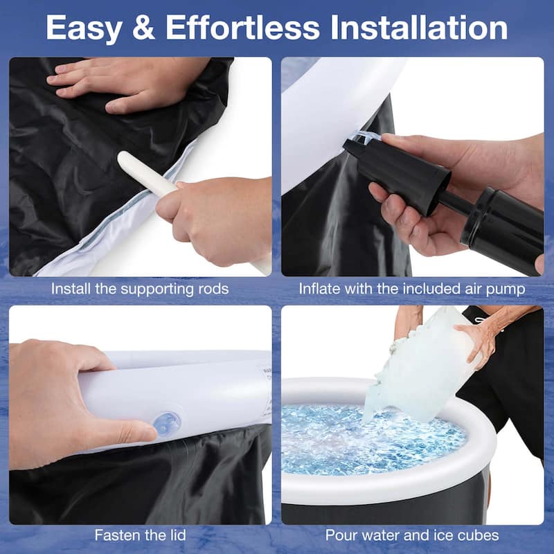 Goplus Ice Bath Tub for Adult Outdoor Ice Plunge Tub with Lid 66 Gal - See Details