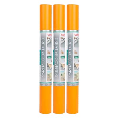 Con-Tact Brand Creative Covering Adhesive Covering, Orange, 18" x 16 ft, Pack of 2