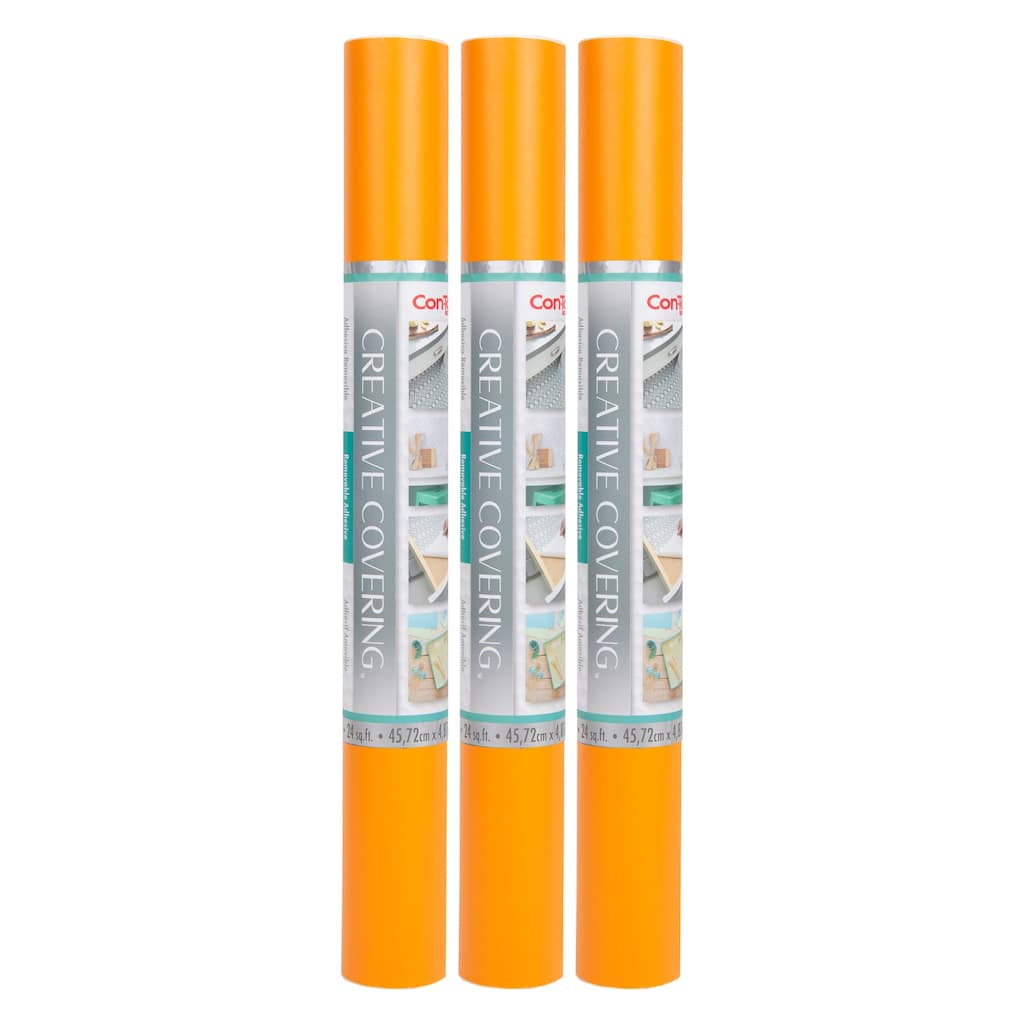 Con-Tact Brand Creative Covering Adhesive Covering, Orange, 18" x 16 ft, Pack of 2