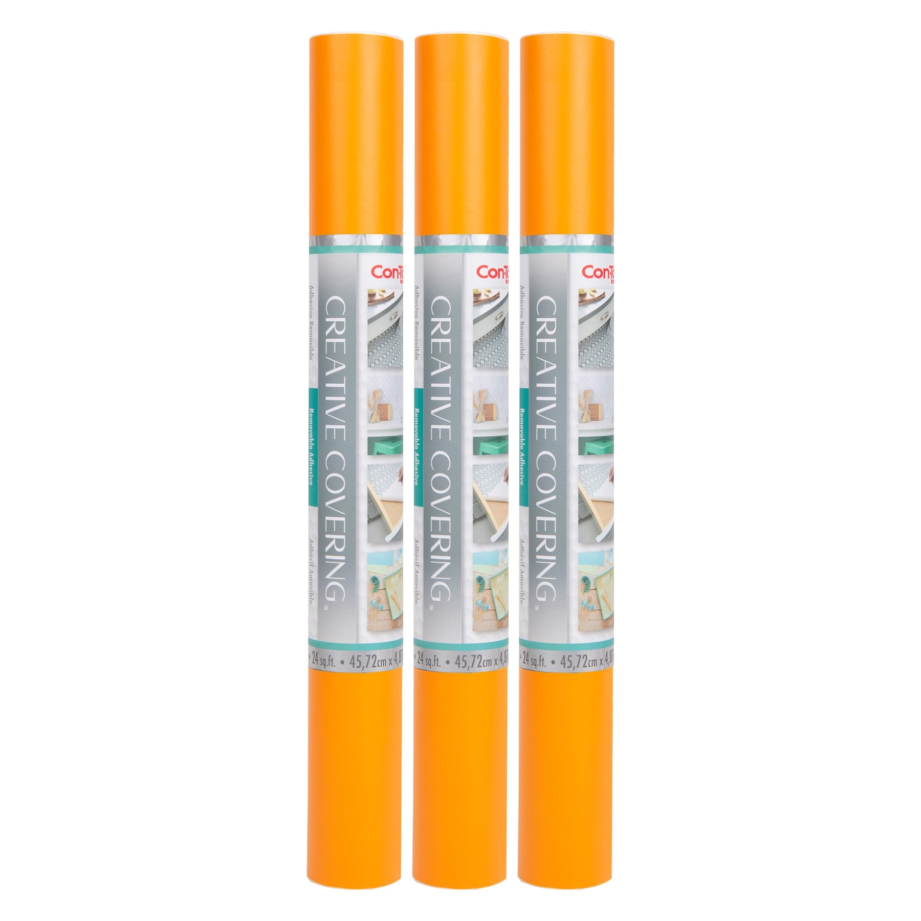 Con-Tact Brand Creative Covering Adhesive Covering, Orange, 18" x 16 ft, Pack of 2