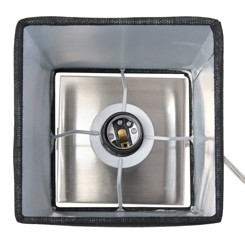 Simple Designs Petite Stick Lamp with USB Charging Port and Fabric Shade 2 Pack Set - 5 x 5 x 14.25 (L x W x H)