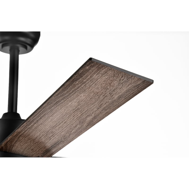 Matte Black 52 in. 6-Speed Integrated LED Indoor 4-Blade Ceiling Fan with Light Kit and Remote Control