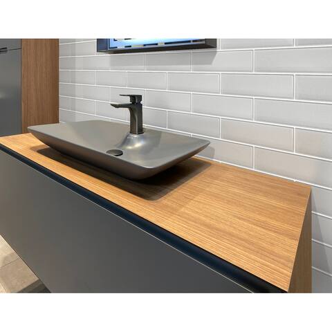 Apollo Tile 20 Pack 3-in x 12-in Abalone Gray Rectangular Subway Matte Finished Glass Mosaic Wall Tile (5 sq ft/case)