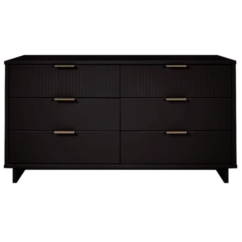 Manhattan Comfort Granville 55.07" Modern Double Wide 6 Drawer Dresser