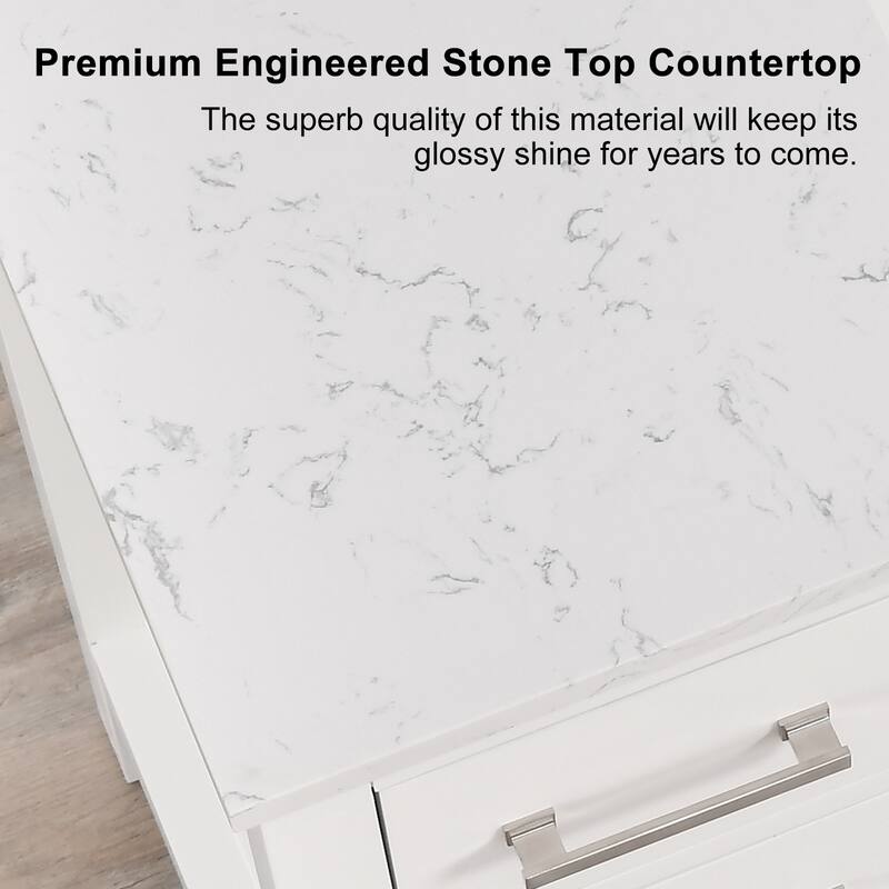 PROOX 48 inch Freestanding Bath Vanity Engineered Countertop and Ceramic Sink