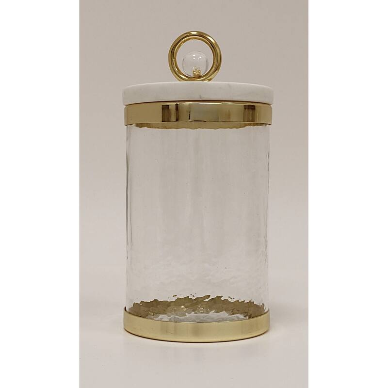 Canister with Marble Lid and Clear Ball Knob (3 Size Options)