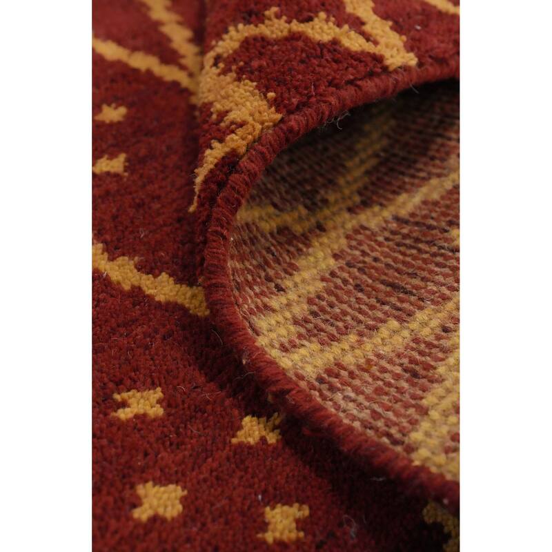 Hand Knotted Oriental 100% Wool Carpet Modern All-Over Oranges & Rust Moroccan Area Rug - 7' 9'' X 5' 0''