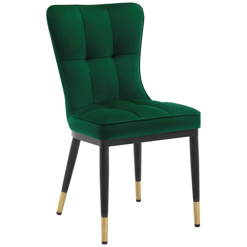 Velvet Upholstered Dining Chairs with Metal Legs, Set of 2/4 - 35.8"H x 18.9"W x 23.2"D