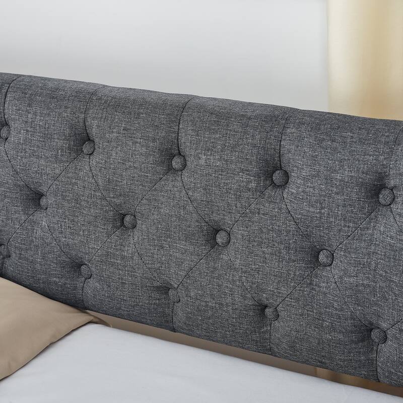 Upholstery Daybed with Erectable Trundle & USB Design