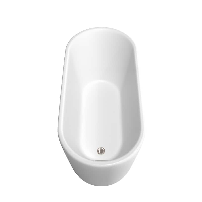 Wyndham Collection Ursula 59-Inch Matte White Freestanding Bathtub