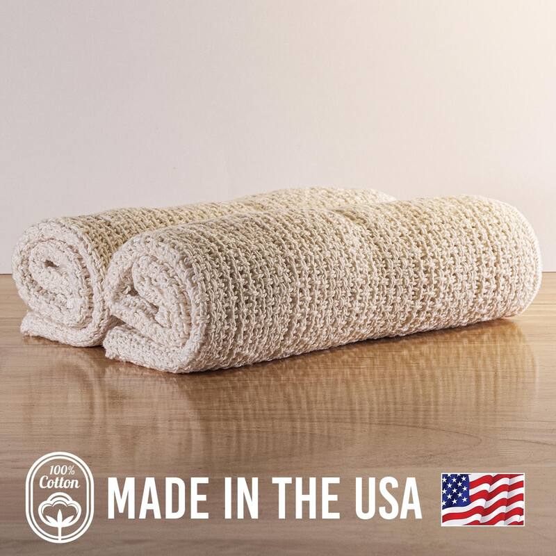 Country Cottons, Old Fashion 100% Cotton Made in The USA Highly Absorbent Kitchen Towels - Set of 2-24"x15" Various Colors