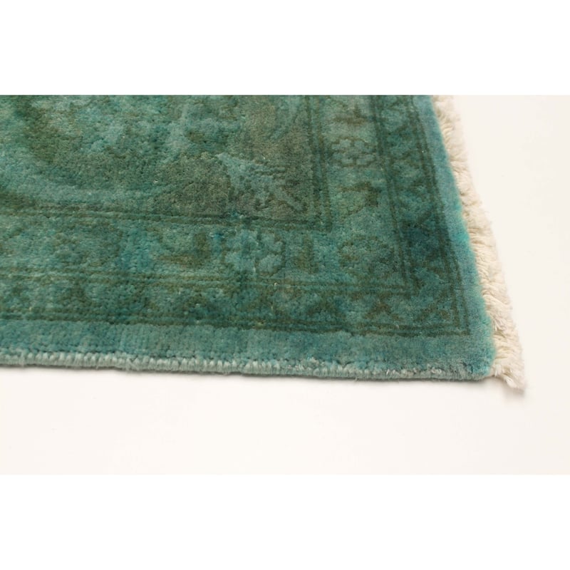 ECARPETGALLERY Hand-knotted Vibrance Teal Wool Rug - 6'0 x 8'6