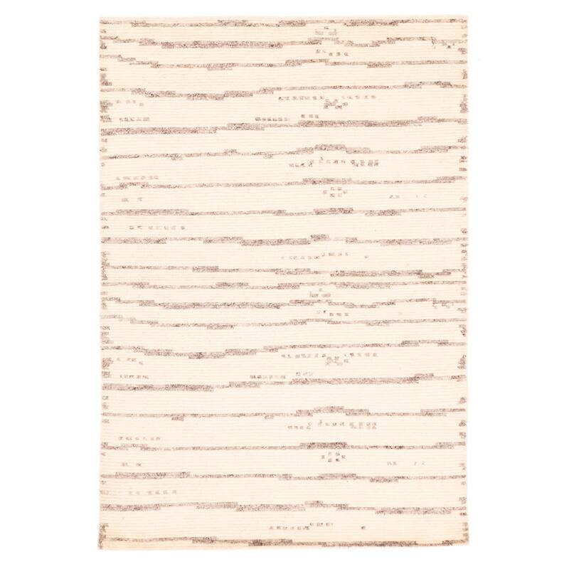 ECARPETGALLERY Hand-knotted Tangier Cream Wool Rug - 5'3 x 7'7