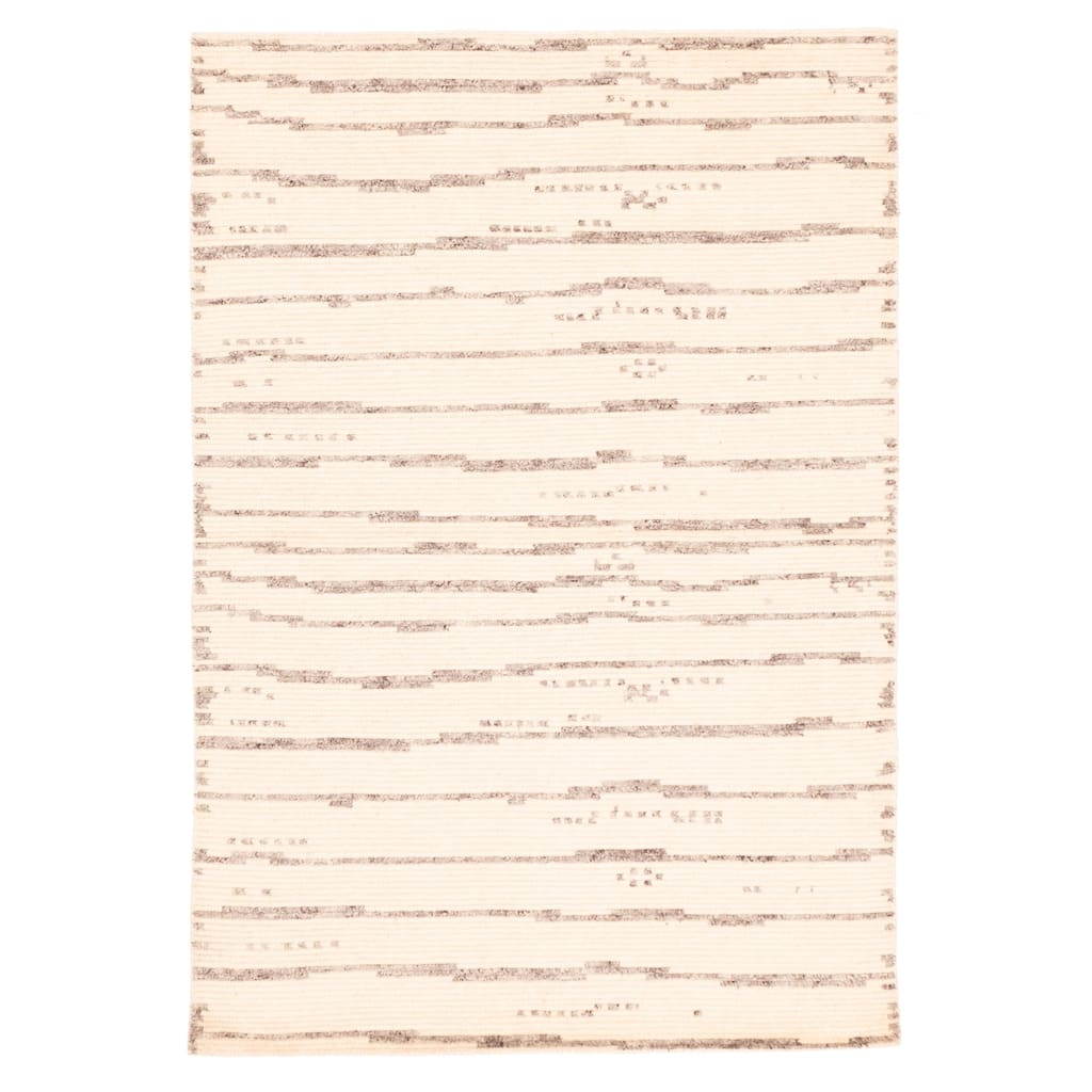 ECARPETGALLERY Hand-knotted Tangier Cream Wool Rug - 5'3 x 7'7