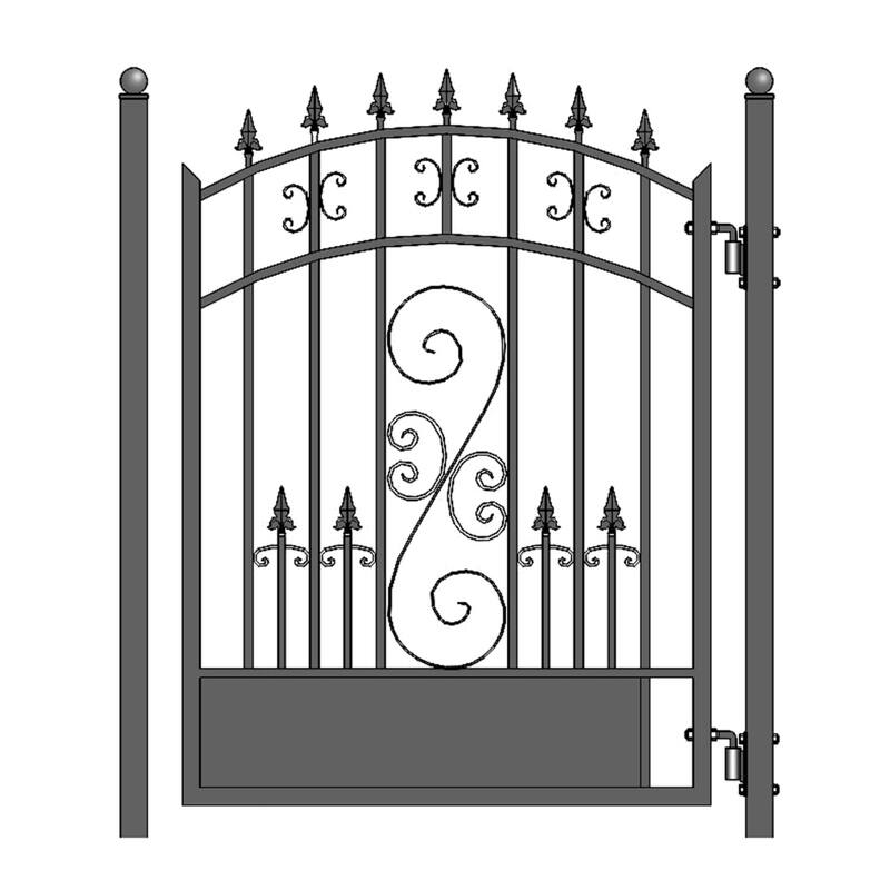ALEKO Venice Style Steel Dual Driveway Gate 12 ft with Pedestrian Gate