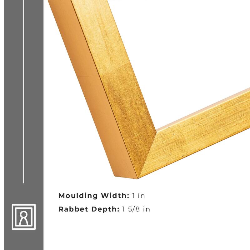 5x17 IN Shadow Box Frame Gold | 1.625 Inches Deep Real Wood