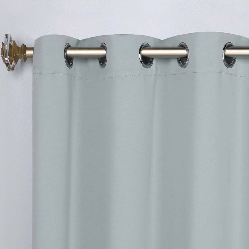 Superior Solid Machine Washable Room Darkening Grommet Blackout Curtains, Set of 2