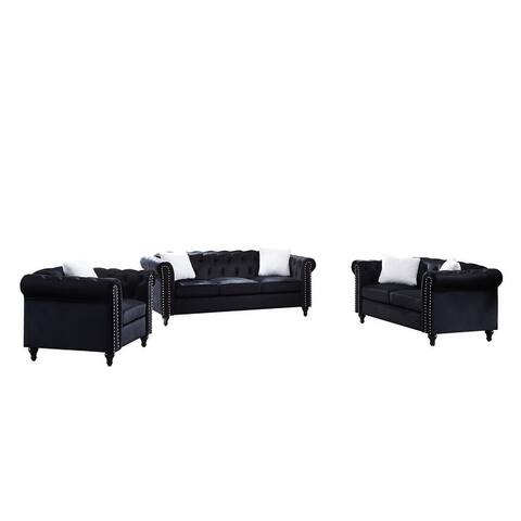 Alimarie 3-Piece Living Room Set with 3-Seater Sofa, Loveseat, Sofa Chair - 82.5"Lx34.5"Wx30"H