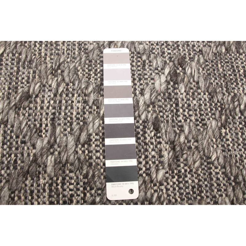 ECARPETGALLERY Braid weave Sienna Dark Grey Wool Rug - 5'3 x 7'6