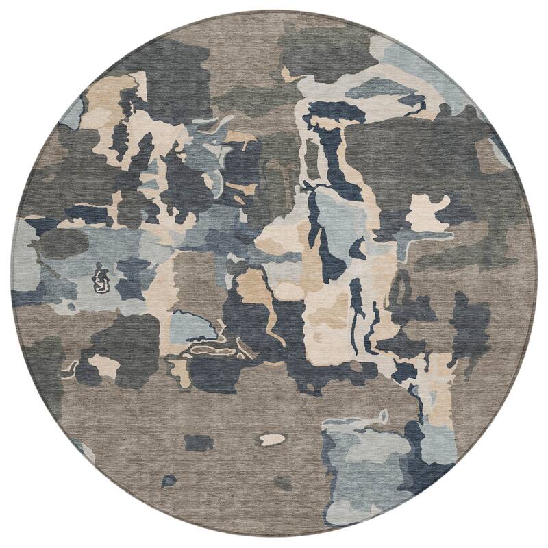 HomeRoots Abstract Transitional Rectangle Outdoor Rug