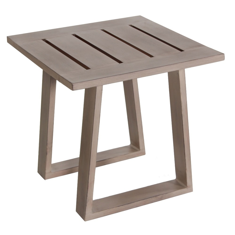 Aruba Outdoor End Table Patio Furniture Durable Aluminum Grey