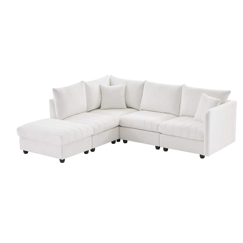 Modern Sectional Sofa with Vertical Stripes