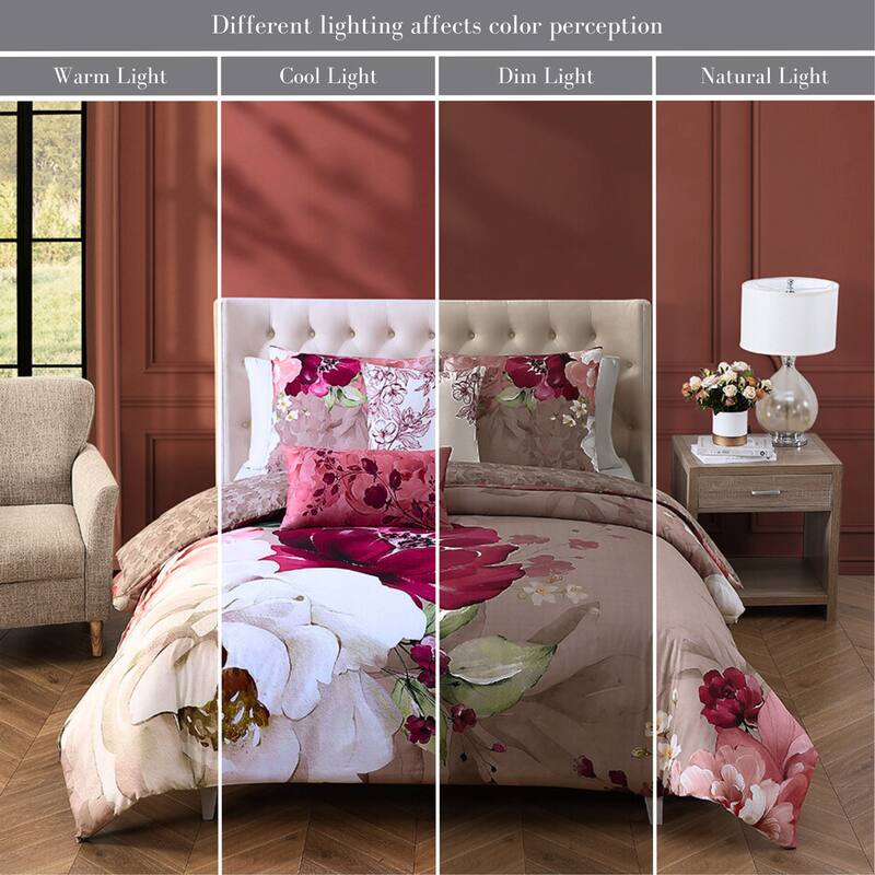 Bebejan Florence 100% Cotton Sateen 5 Piece Reversible Comforter Set