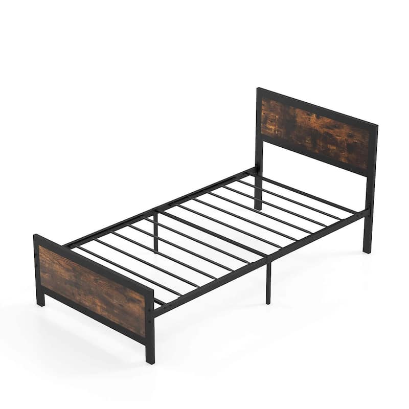 Costway Twin/Full/Queen Size Metal Bed Frame with Headboard &