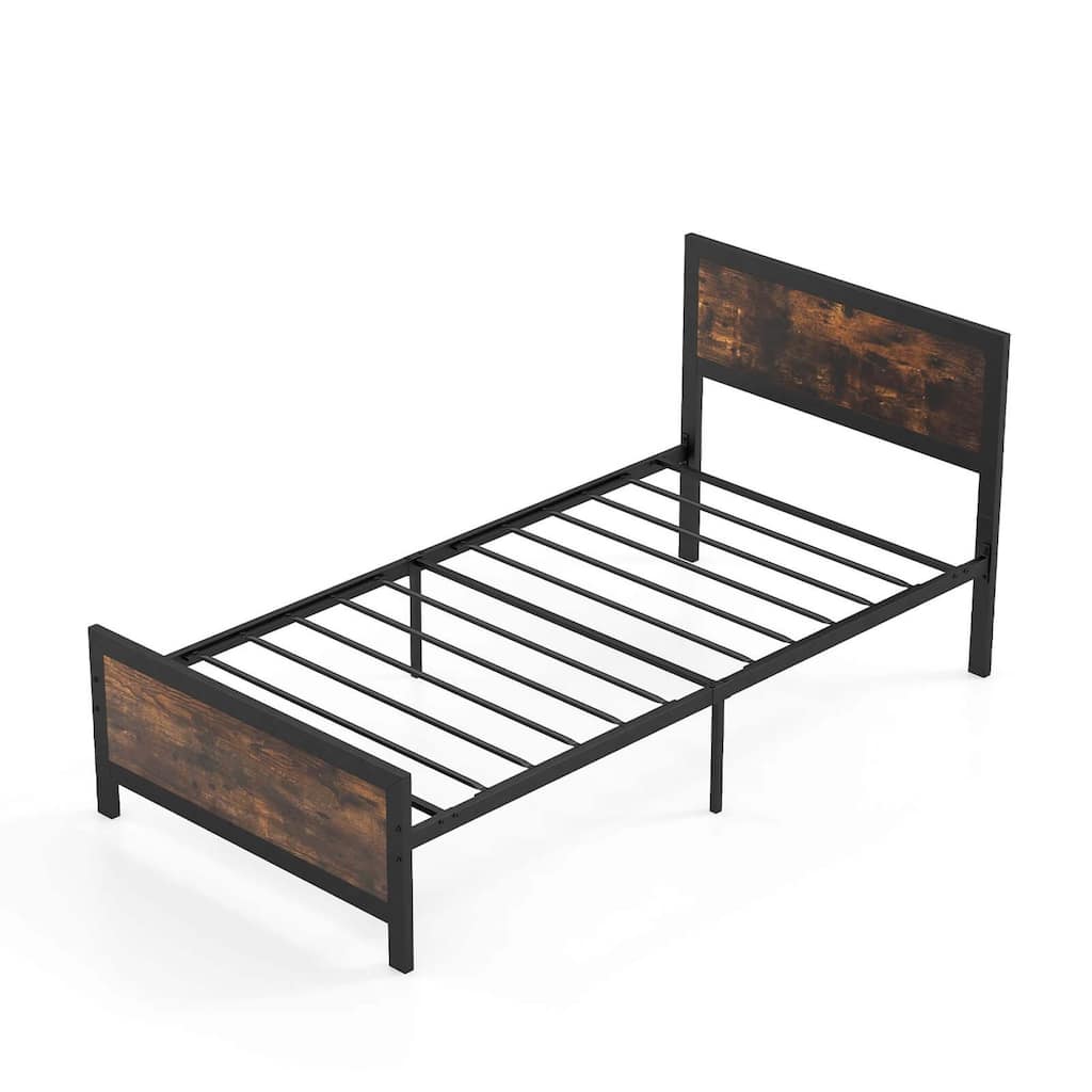 Costway Twin/Full/Queen Size Metal Bed Frame with Headboard &