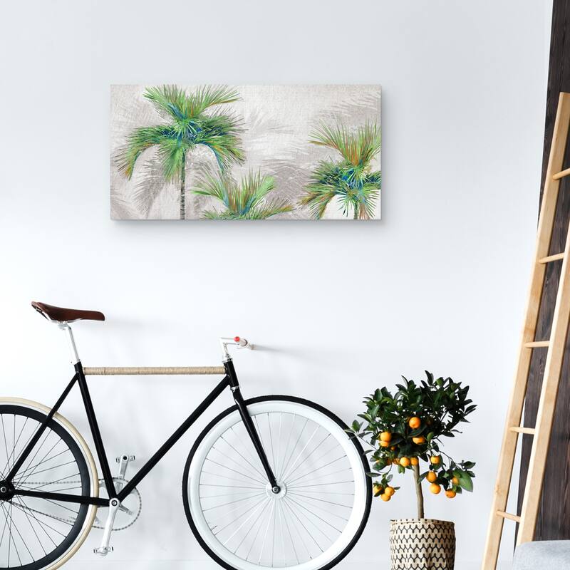 Palm Shadows Canvas Art Print