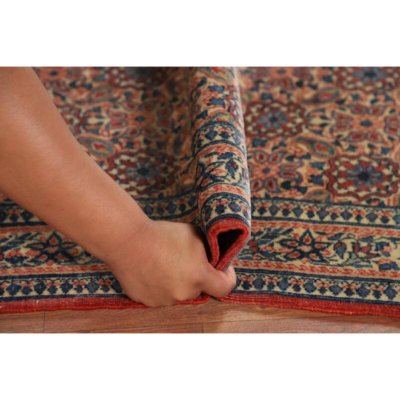 Floral Qum Foyer Rug Handmade Wool Carpet - 4'5" x 6'4"