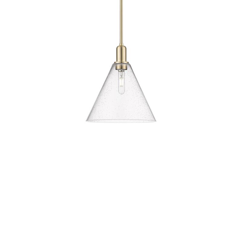 Innovations Lighting 716-1S-14-12 Berkshire Glass Pendant Berkshire - Champagne Bronze / Seedy