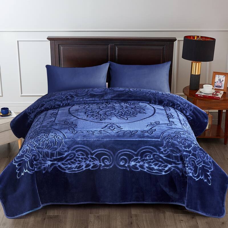 Luxury Embossed Floral Fleece Blanket