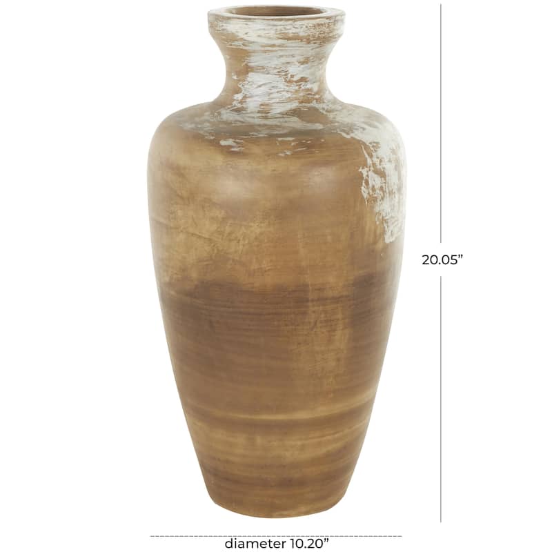 Ceramic Antique Style Distressed Patina Decorative Vase - Brown - Roche River Decor