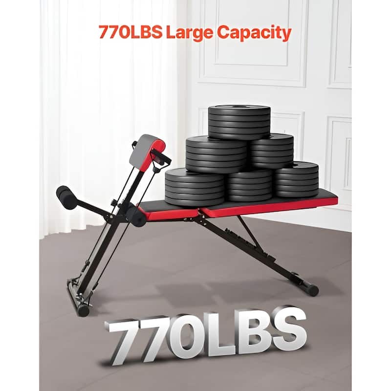 Roman Chair Back Extension Hyperextension Bench Adjustable Foldable Home Gym - Multi - Multi