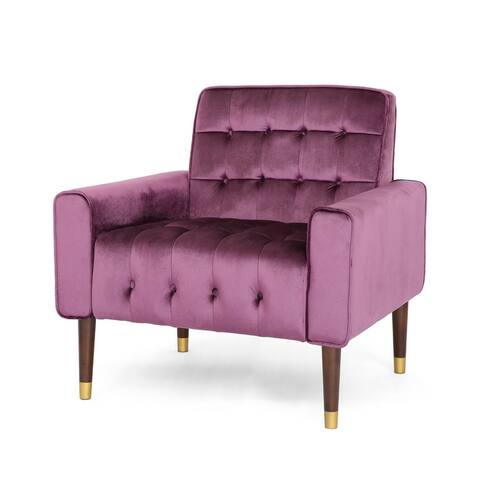 Bourchier Button-tufted Velvet Armchair by Christopher Knight Home