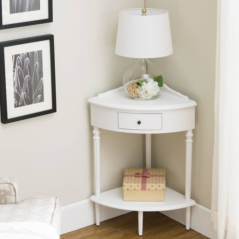 Leick Home One Drawer Corner Stand with Shelf