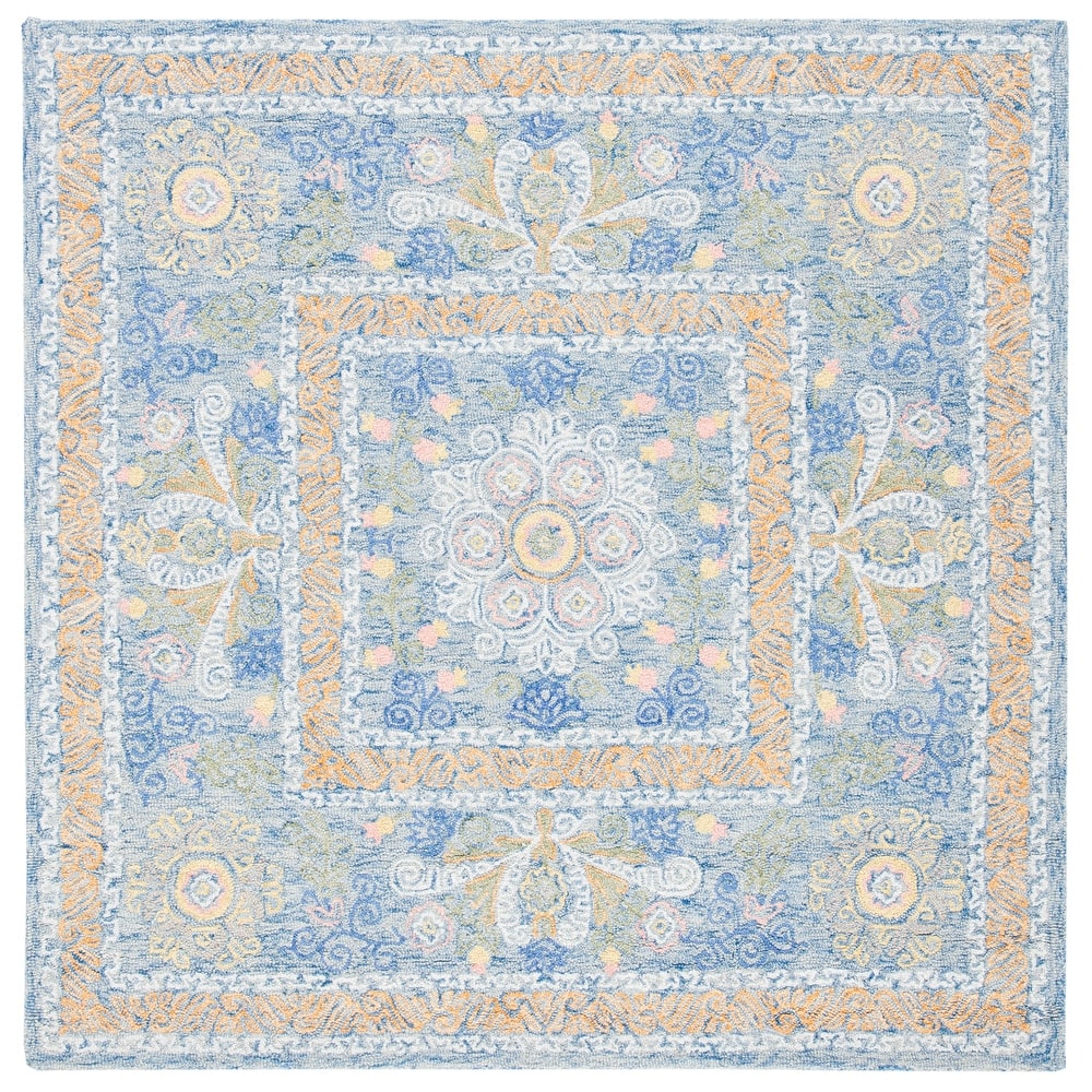 SAFAVIEH Handmade Celedonia Modern Medallion Micro-Loop Wool Area Rug