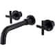 Classic Cross-Handle Wall Mount Bathroom Faucet in Matte Black Finish ...