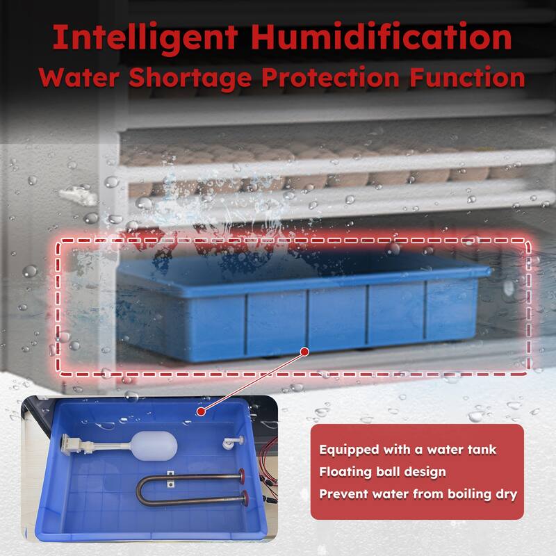 Roomfitters Egg Commercial Incubator, Automatic Digital Hatcher with Turner for Poultry Chicken Duck, Red