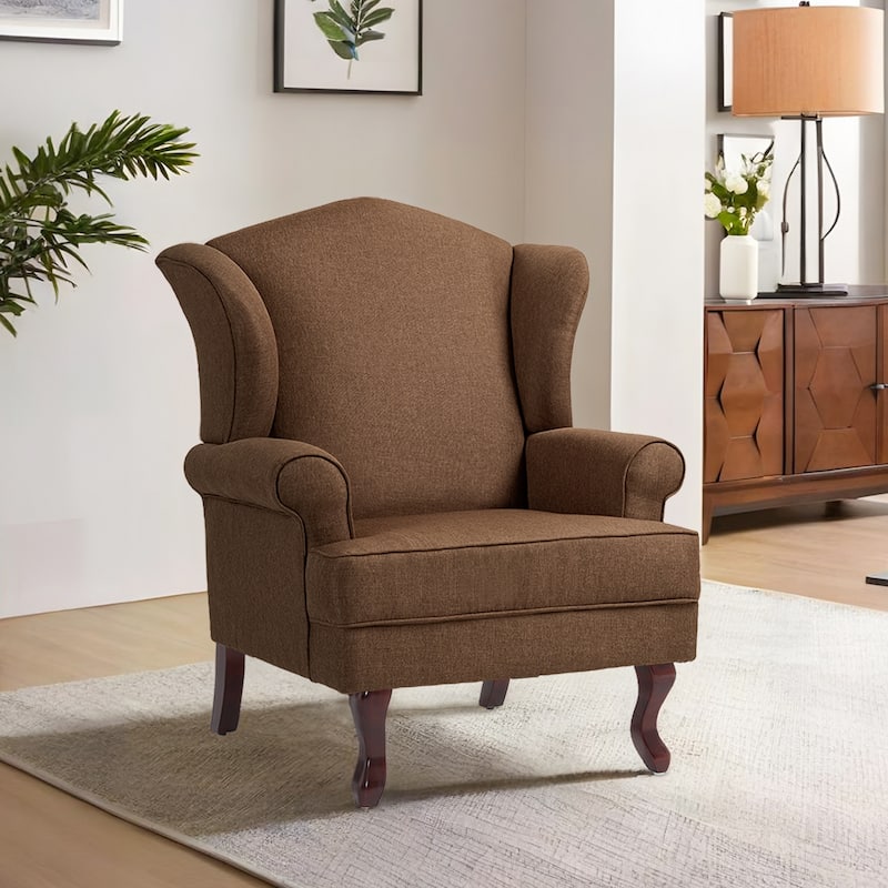 Mid-Century Modern Upholstered Wingback Accent Chair