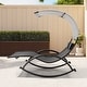 preview thumbnail 24 of 37, Outdoor Double Chaise Lounge Chair Rocking Lounger with Sunshade Canopy - 54.5"W*67.3"D*65.7"H