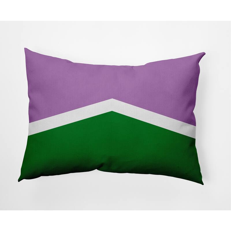 Pride Chevron Outdoor Throw Pillow - 14" x 20" - Genderqueer Chevron
