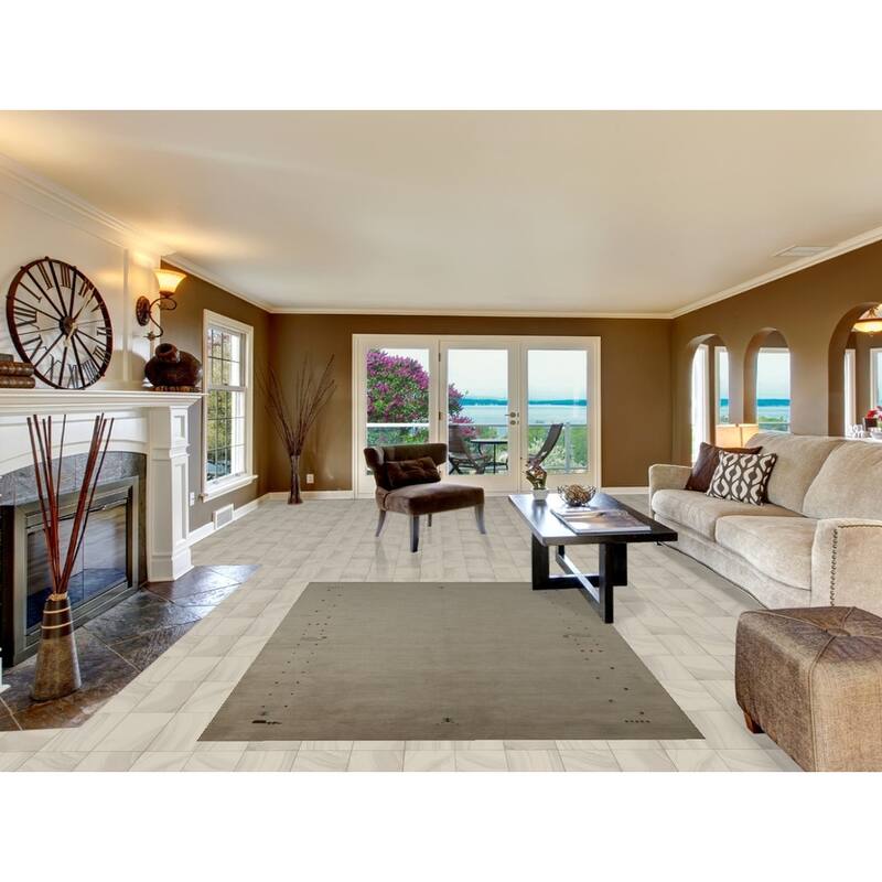 Hand Knotted Oriental 100% Wool Carpet Tribal Tribal Beige & Ivories Gabbeh Area Rug - 7' 8'' X 5' 5''