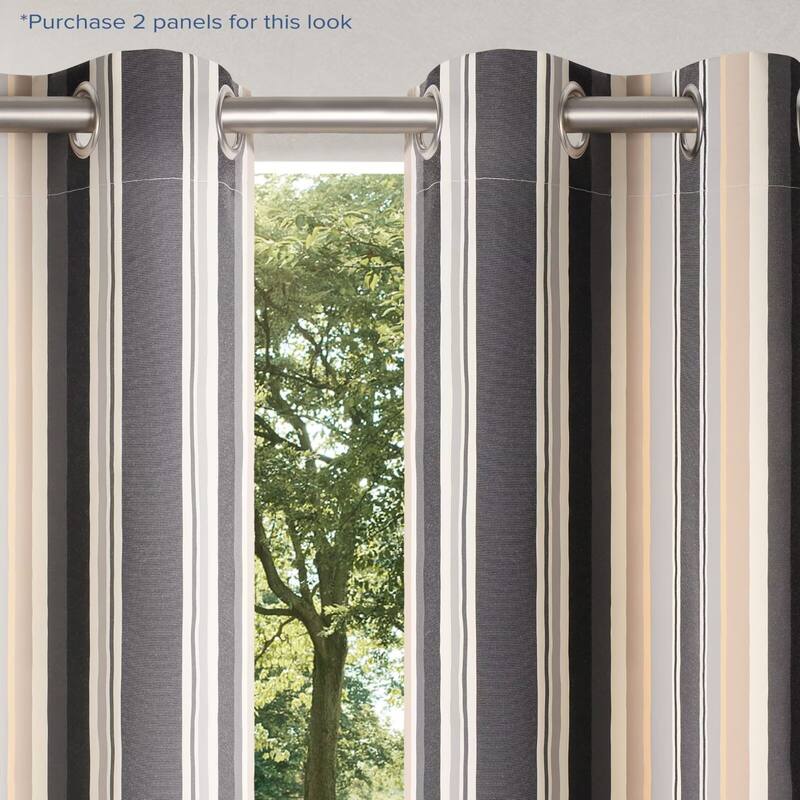 Outdoor Stripe Privacy Protected Grommet Panel