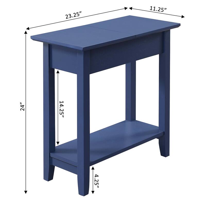 Convenience Concepts American Heritage Flip Top End Table with Shelf