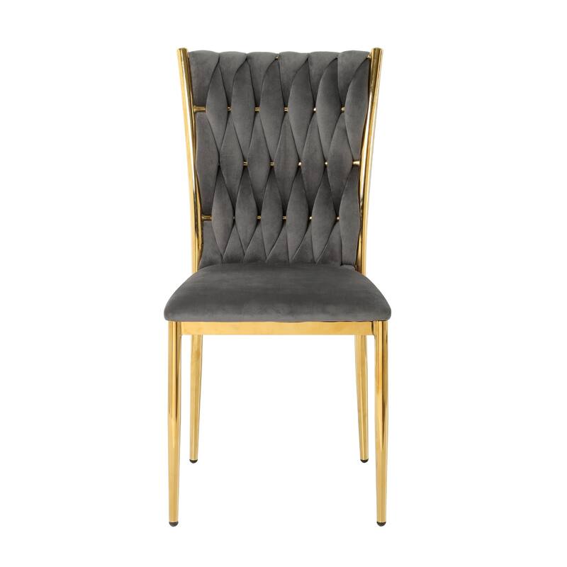 Modern Simple Velvet Dining Chair, Family Bedroom Stool Back Student Table Chair (Set Of 2)